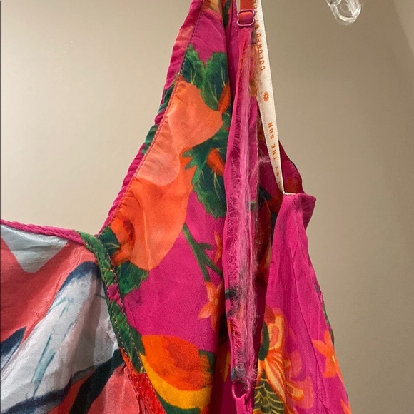 FARM Rio Mixed Flowery Ruffle One Shoulder Midi Dress Size M - Picture 15 of 16